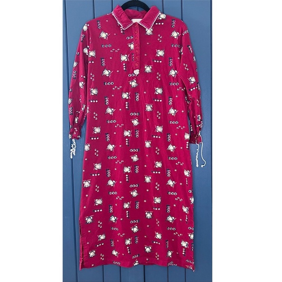 Vintage Other - Vintage Mouse Print Red Nightgown Size Medium Kitsch Twee Prairie Cottage Fun
